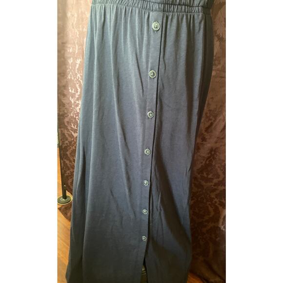Garnet Hill, Navy Blue Side-Button Knit Maxi Dress, size Large New! - Picture 8 of 11